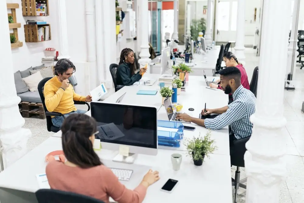 workers in private office