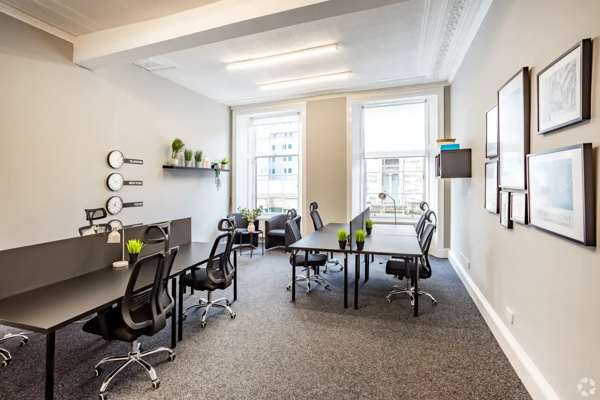 quintessential private offices desks chairs interior