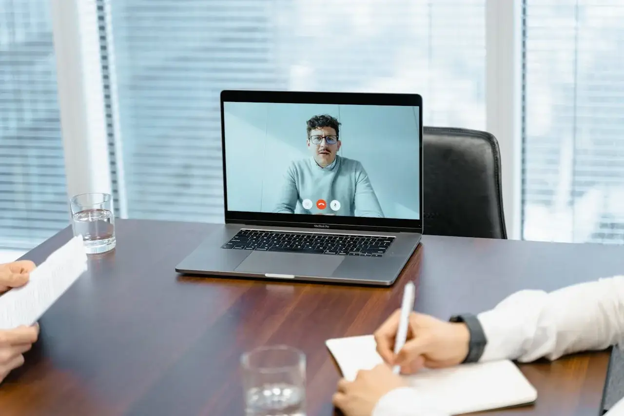 person on virtual meeting