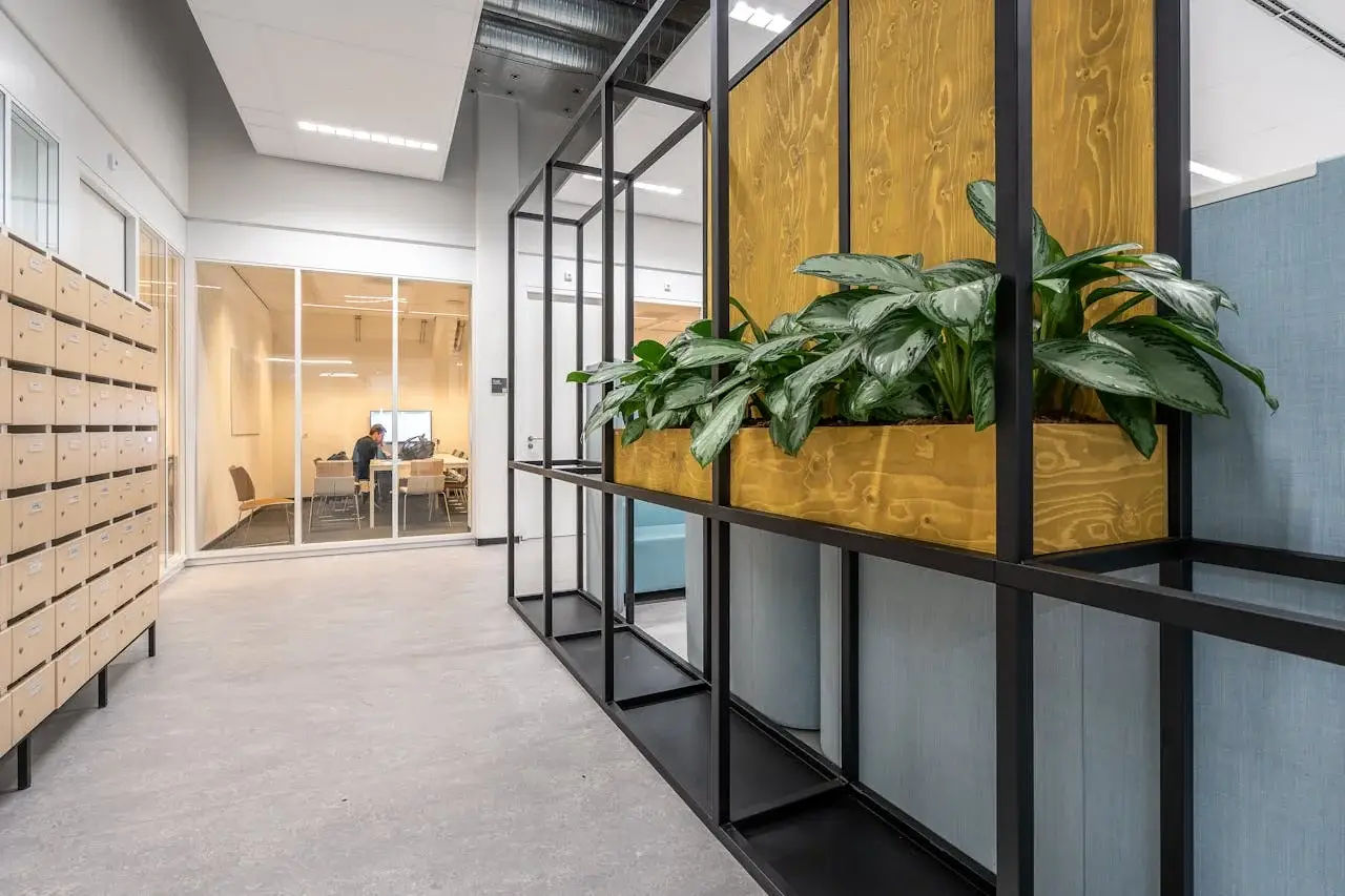 private office with plants