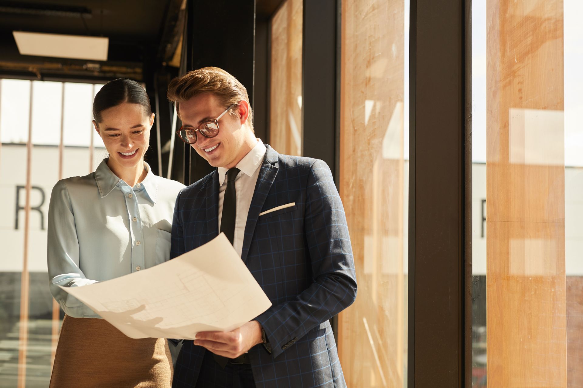 Floor plans of an office space