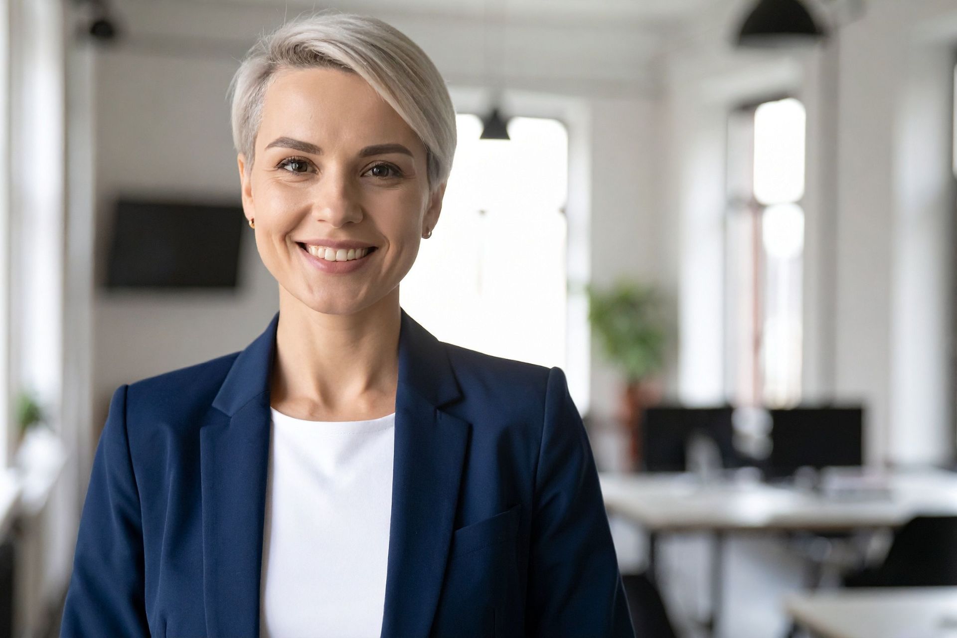 Professional businesswoman portrait in office setting