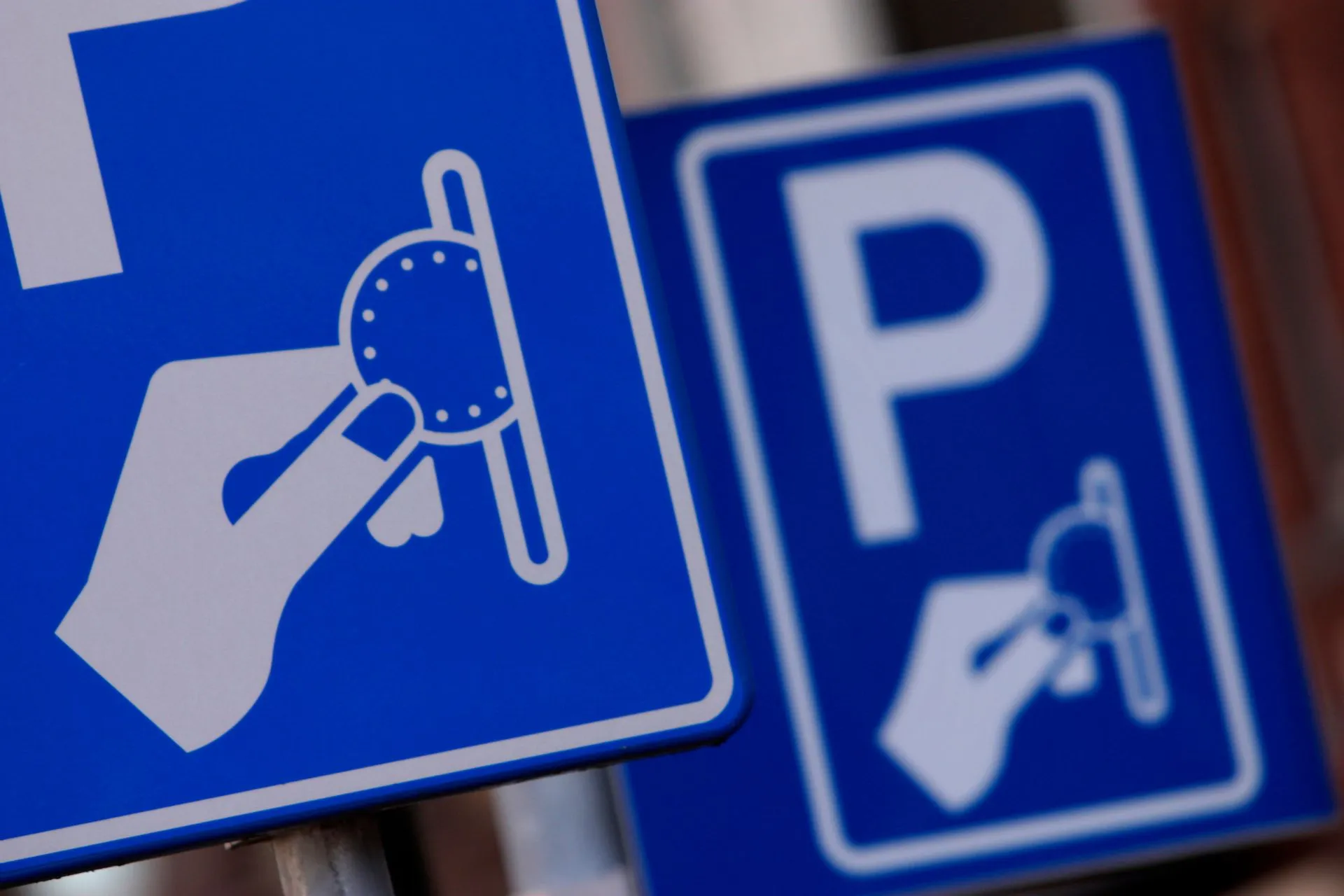 Parking fee signs