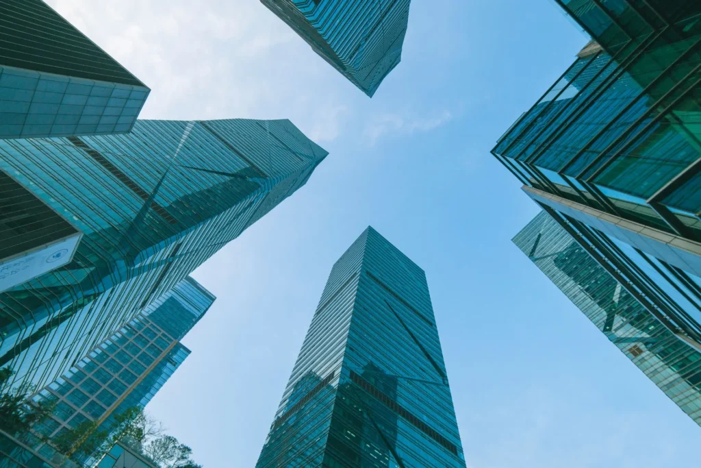 high rise glass buildings