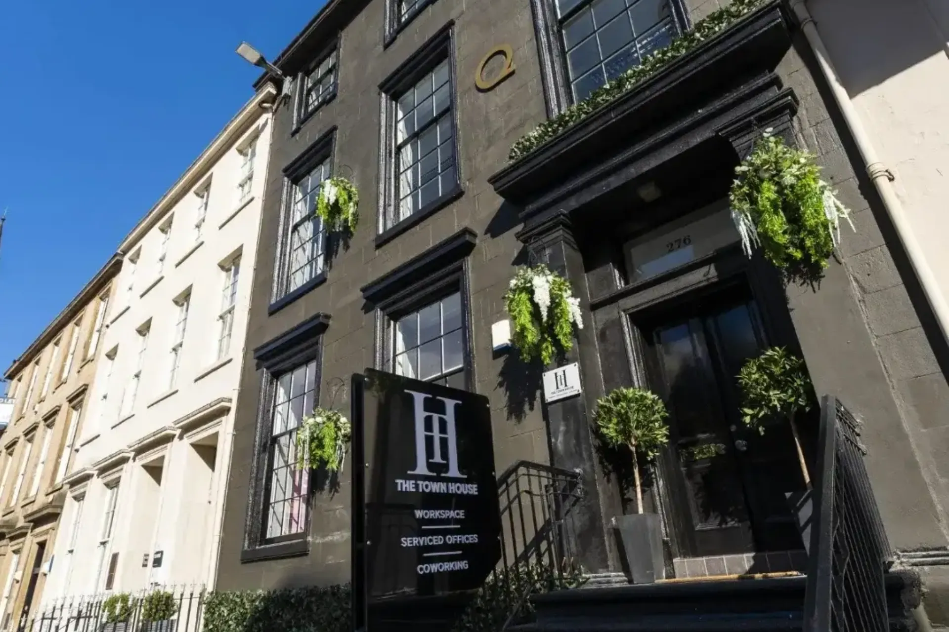 The Townhouse office building in Glasgow with its entrance signage