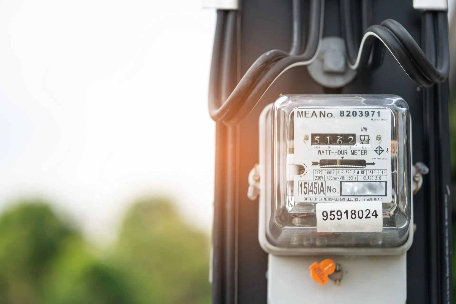 Close-up of an electricity meter