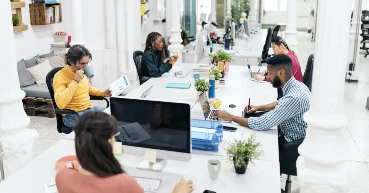 workers in private office